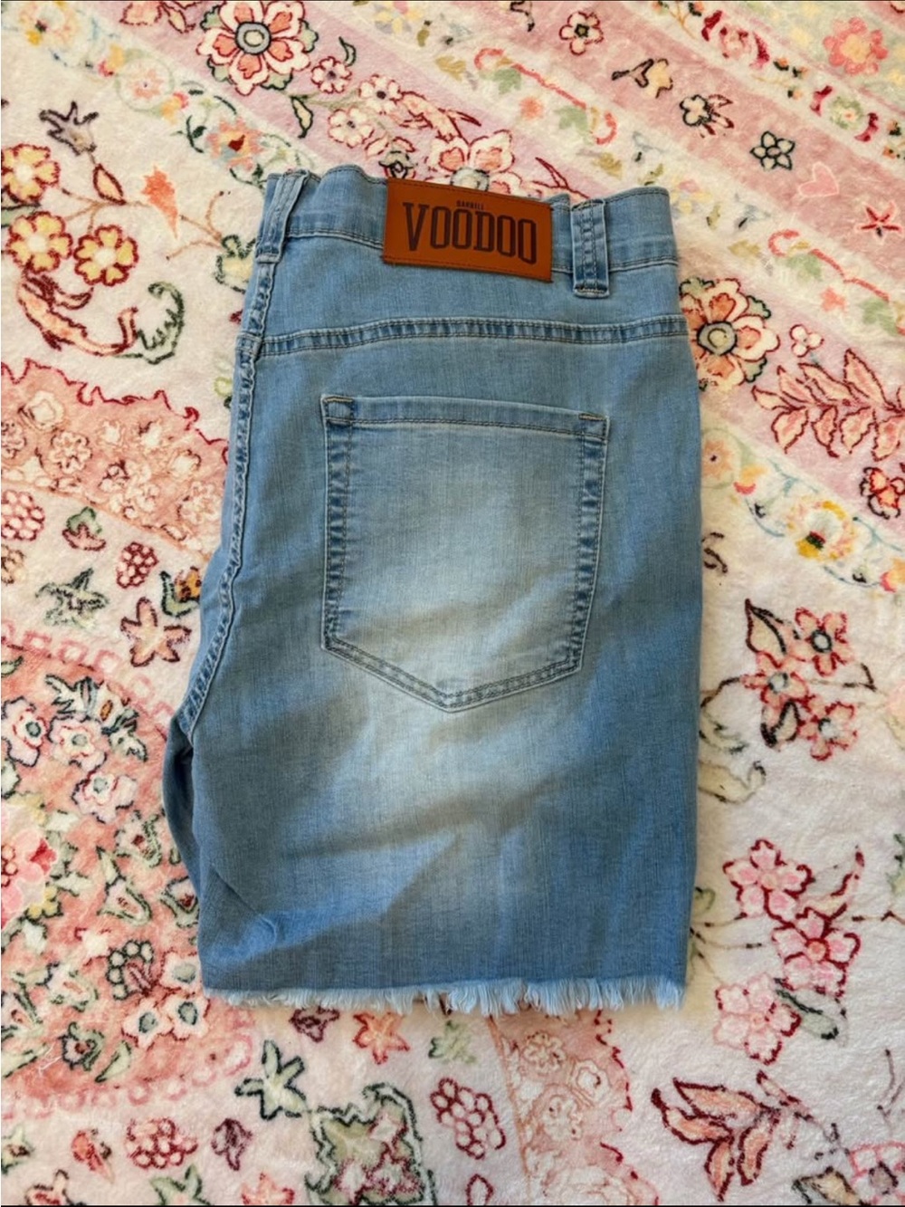 Unisex Barbell VooDoo Denim Jean Shorts - Casual Frayed Hem